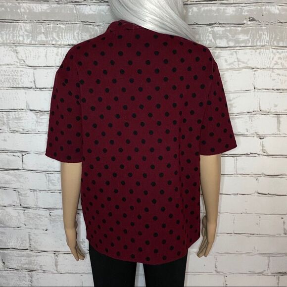 NWOT Marc Jacobs Short Sleeve Wool/Cashmere Red Polka Dot Sweater Size Small - Picture 5 of 9
